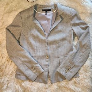 White House Black Market Grey & white crop blazer